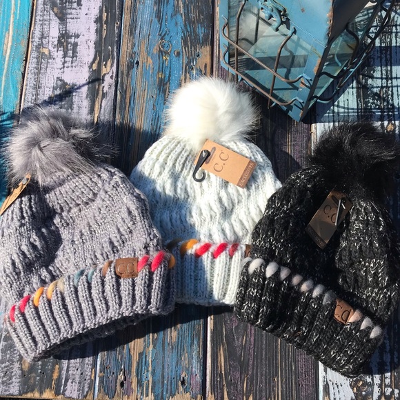 💥1 Ivory Left! C. C Beanies w/Pom Pom Thick Lined - Picture 7 of 8